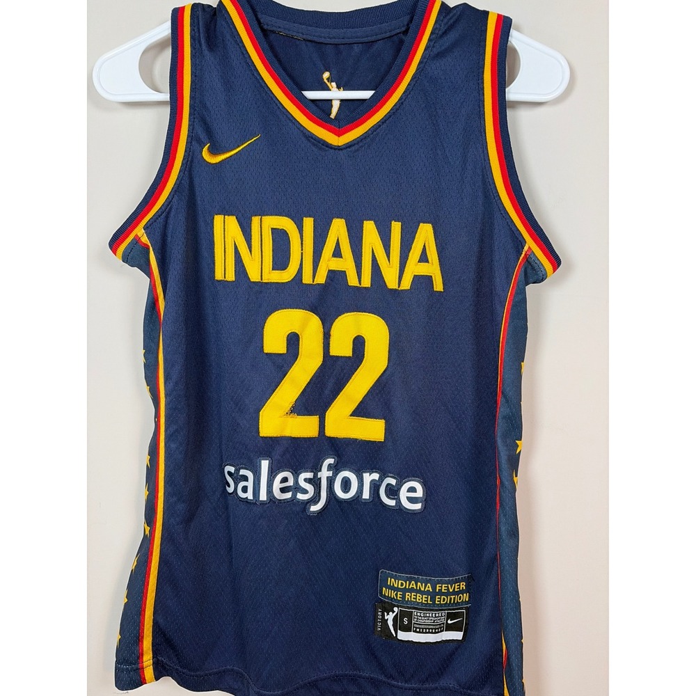 Nike Indiana Fever Caitlin Clark 22 Rebel Edition Jersey Navy Blue WNBA Small